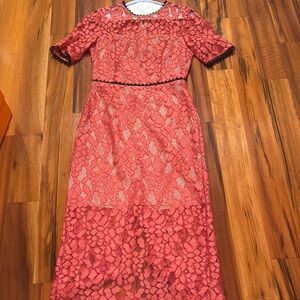 Alexis Elegant Red Lace Kids Dress